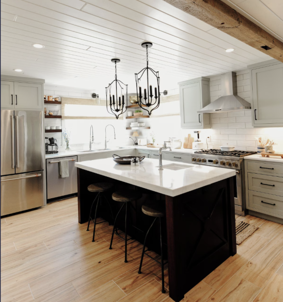 chef's kitchen at north farm vacation rental